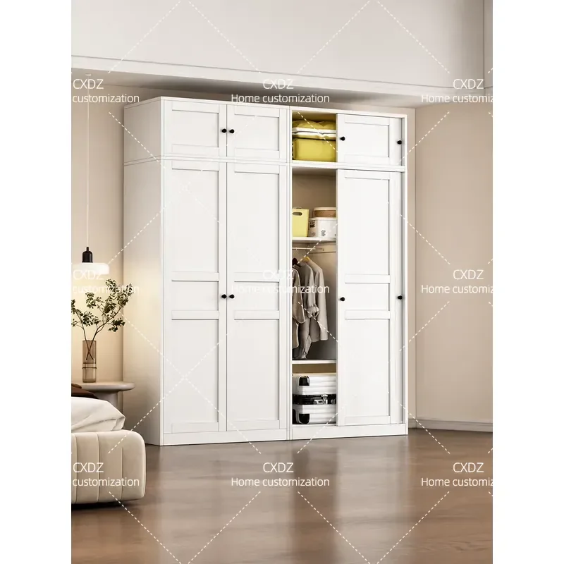 Household Steel Wardrobe Bedroom Wrought Iron Storage Cabinet Large Capacity Metal Locker Formaldehyde Free Profiled