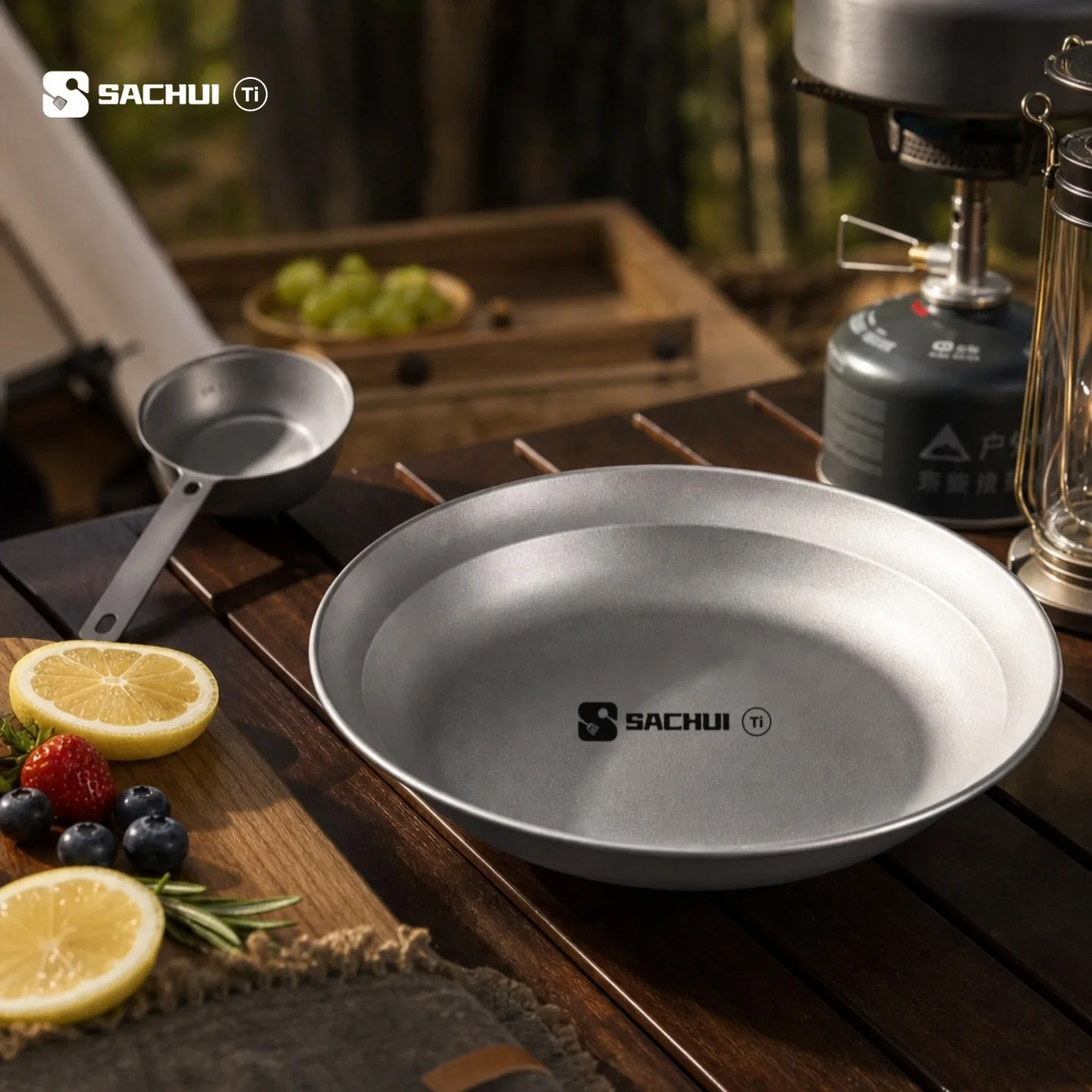 Pure Titanium Camping Large Meal Plate Utensils Outdoor Hiking Travelling Ultralight Portable Stackable Salad Plates Tableware