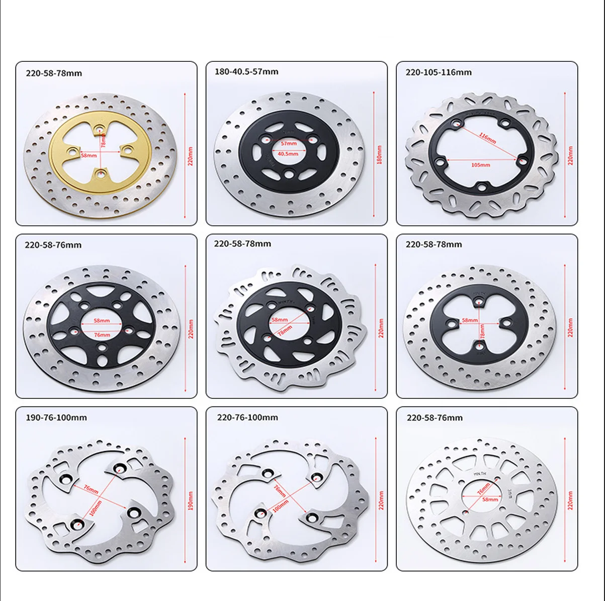 Vorne Hinten Bremsscheibe Rotor 180mm 190mm 220mm 240mm 260mm Für 125cc 150cc 200cc 250cc Quad Pit Dirt Bike ATV UTV