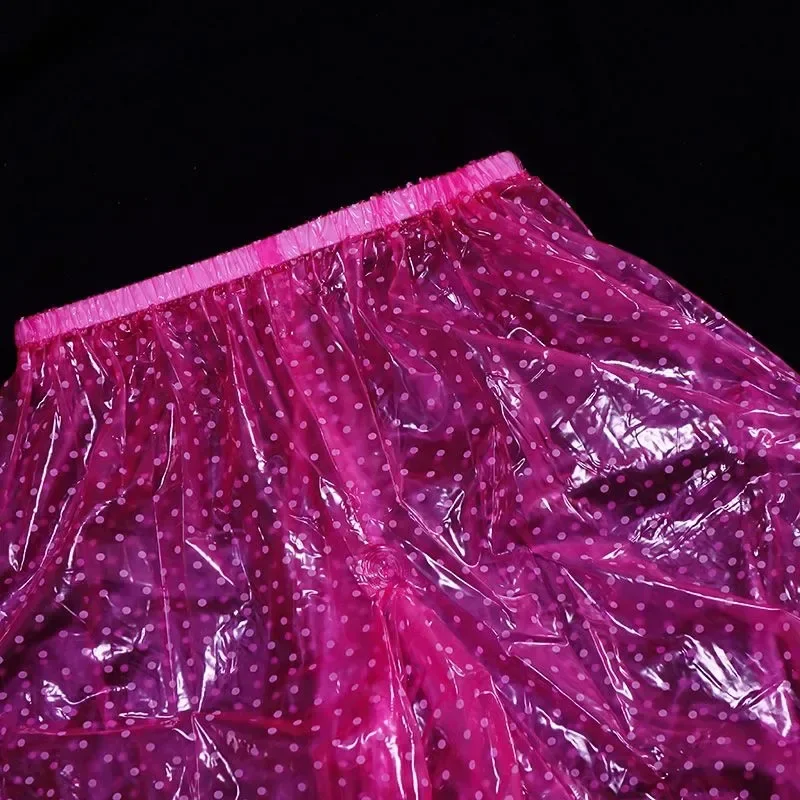 Sexy Polka Dot Transparent PVC Plastic Pants Ultra Soft Smooth Silent ABDL Shorts Waterproof Couple Adult Baby Diaper Panties