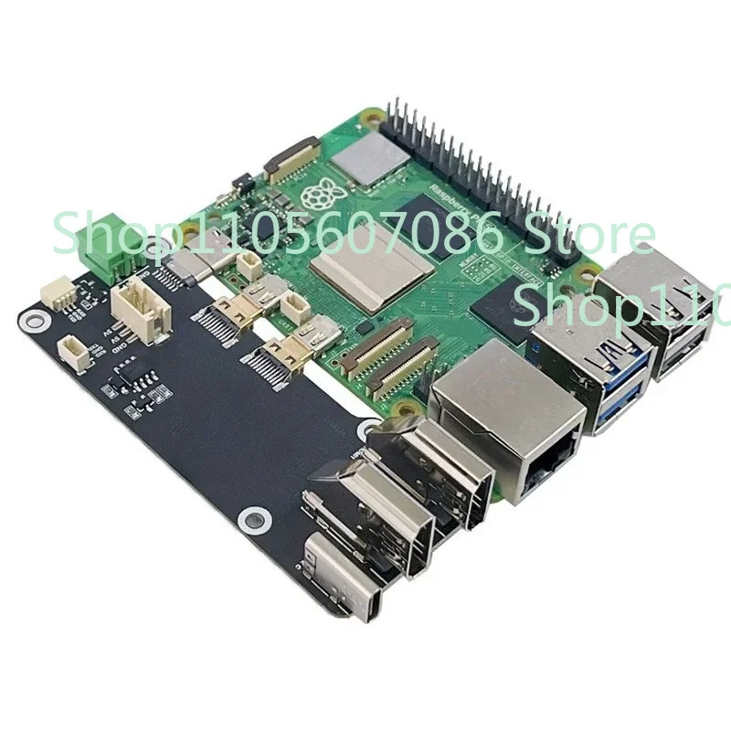 

Suitable for Raspberry Pi 5/4B Adapter Board Micro HDMI To HDMI Dual 4K Output Type C PCIe To M.2 SSD