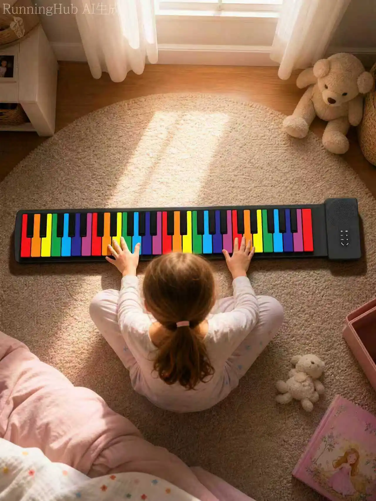 49-Key Foldable Silicone Electronic Keyboard with Built-inSpeakers, Rechargeable Battery - Ideal for Beginners, GreatBirthday Gift