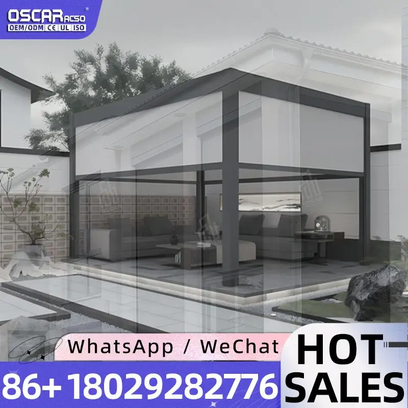 Electric Motorized Outdoor Window Awning Zip Track Sunshade Roller Shades Aluminum Frame for Patio Balcony Garden Rolling shutte