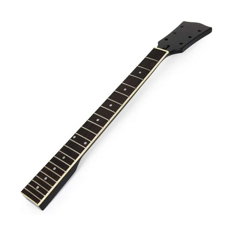 Maple Guitar Neck with White Dots Inlay Electric Guitar Neck Replacement Guitar String Instrument DIY Parts Durable 24BD