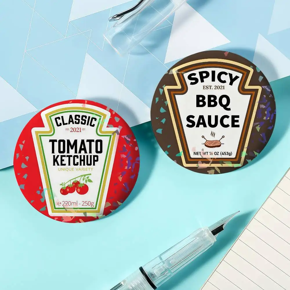 Brand H-Heinz-S Tomato Ketchup Laser Badge Ensemble Lapel Pins for Backpacks Briefcase Brooch Clothes Gifts