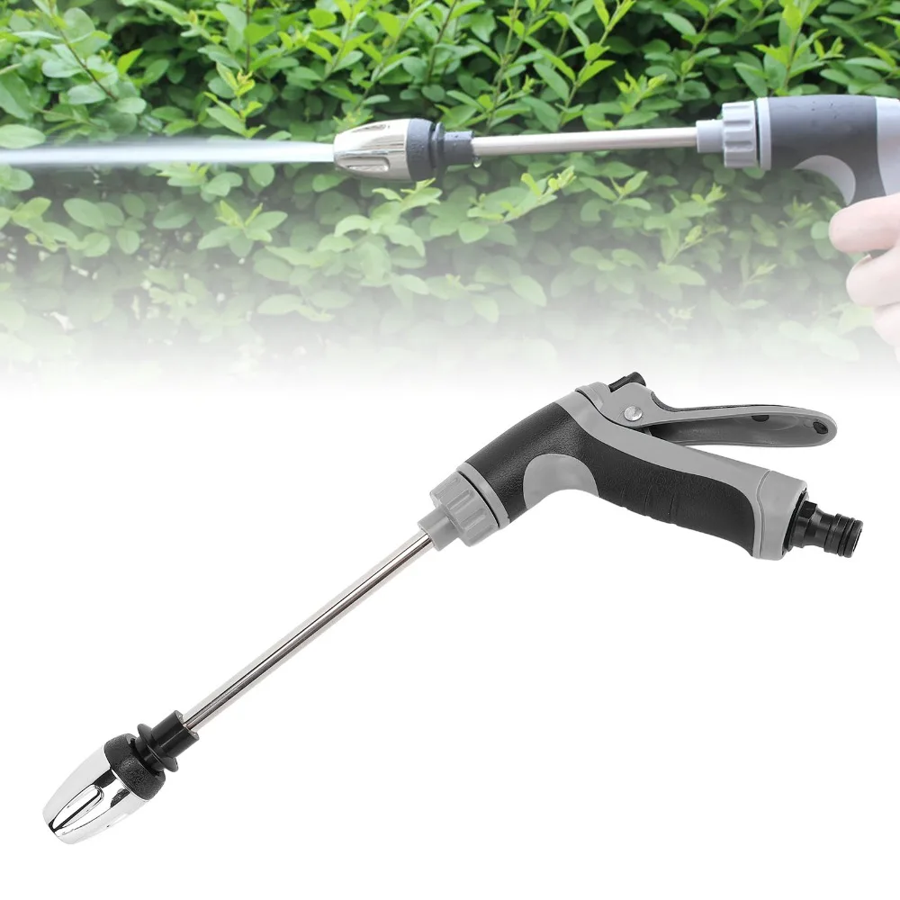 Plastic Garden Hose Nozzle Black Grey Non Slip Handle Garden Water Hose Nozzle Portable Long Extension Rod Water Hose Nozzle