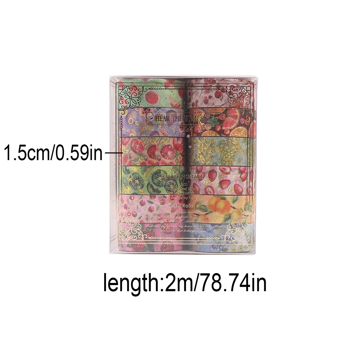 12 rolls/box of creative hot foil washi tape, suitable for DIY photo album scrapbooking decoration supplies, exquisite gift