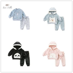 dave bella pajamas set children winter unisex baby kids home clothing print long Sleeve baby Sleepwear Suit