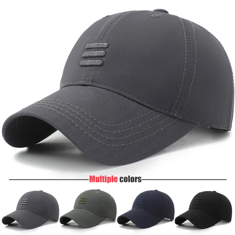 4 Colors Soft Top Baseball Cap Outdoor Casual Sport Cotton Snapback Hats For Men and Women Three Bars Dad Hat Design