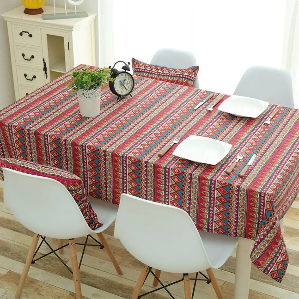 

Chainho,Printed Plain Weave Cotton Linen Fabric,Table Cloth,Ethnic Style,Furniture Cover,Optional Size,2 Designs Available,ZB01