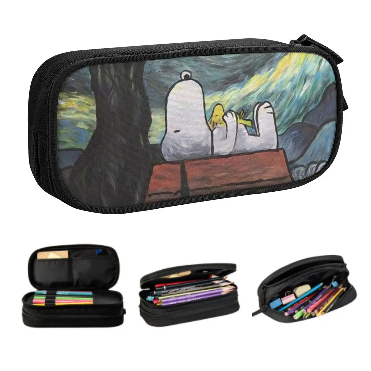 Custom Vincent Van Gogh School Pencil Cases Girls Boys Big Capacity Art Painting Pencil Box Students Stationery