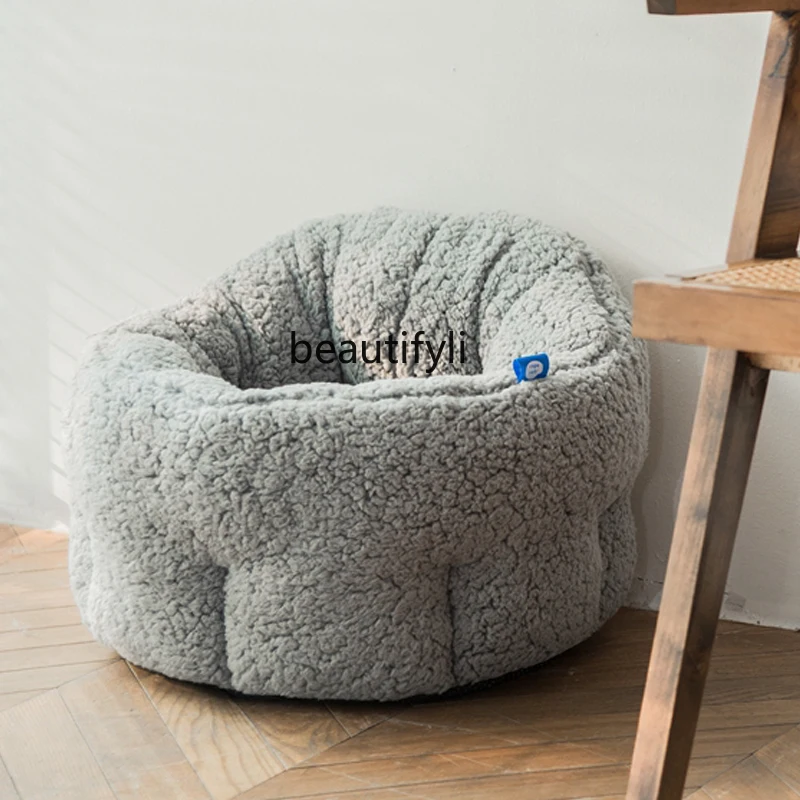 Lamb wool fleece thick and soft winter warm pet bed cat supplies