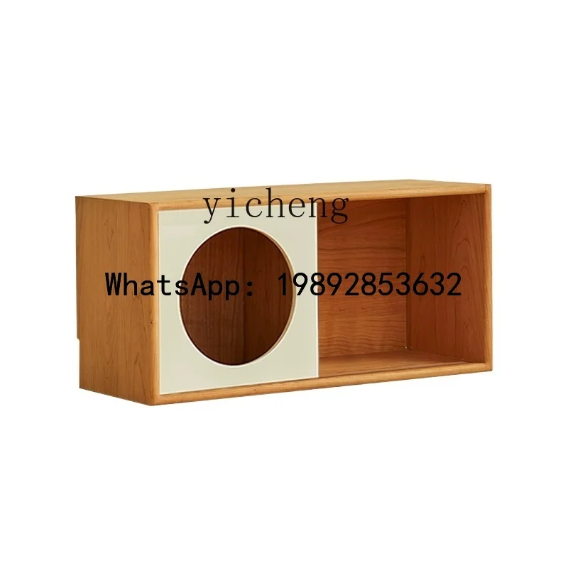 medieval module combination cabinet cherry wood solid wood bookcase TV cabinet storage low edge floor bookshelf