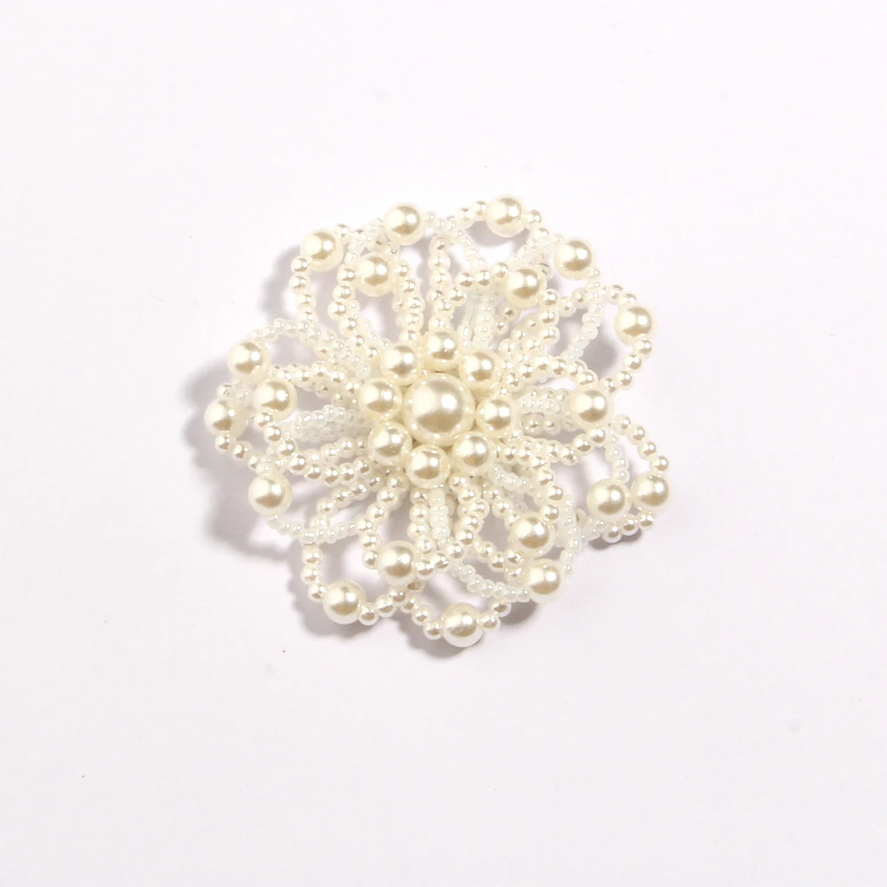 Luxury Flatback Rhinestone Buttons for Clothes Decorative Flower Beaded Embroidery Lace Appliques for Wedding Dresses Patches