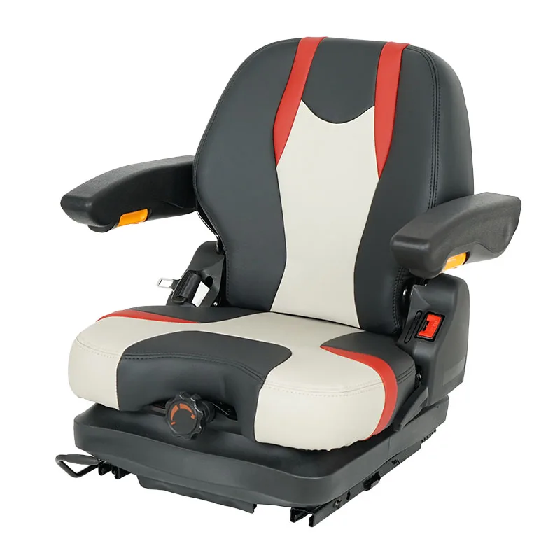 

Ergonomic Forklift Operator Seat - Waterproof and Fireproof Fabric with Slides and Base for Logistics and Construction Machines