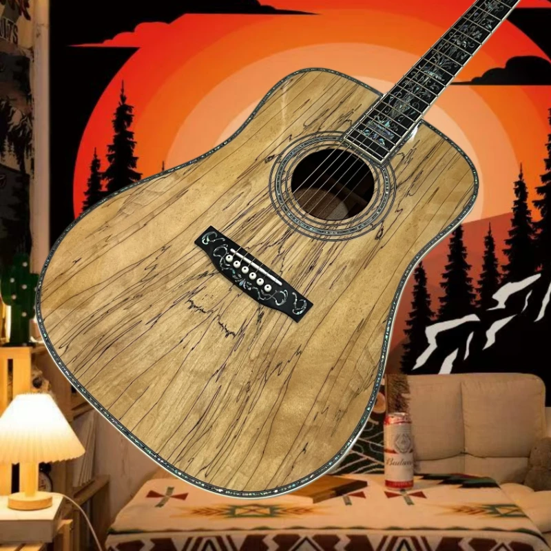 Hot sale 41 Inch D-shaped Acoustic Guitar Decayed Wood Large Vase Luxury Full Shell Solid Top Edged Decayed Wood