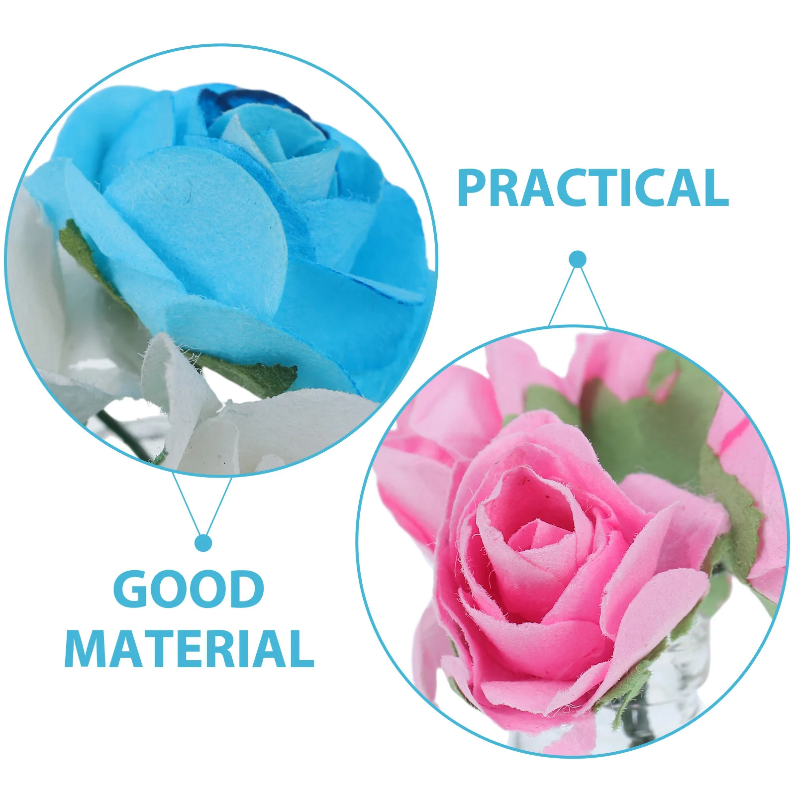 

4Pcs Miniature Flower Vase Pink Rose Mini Glass Vase Dollhouse Artificial Flowers Small Floral Decor Accent Dollhouse Flower