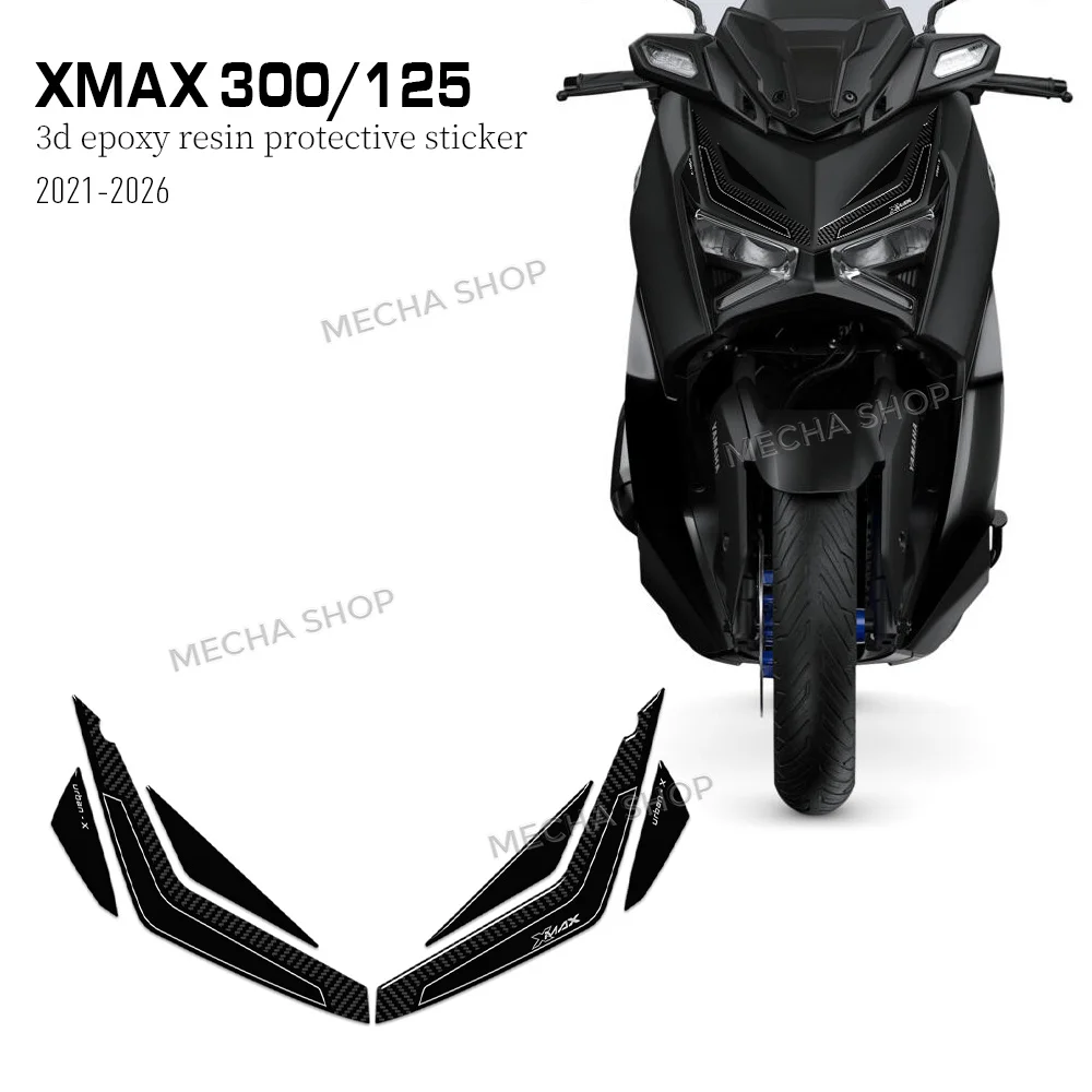 

For XMax 300 XMAX125 2023-2026 Front Headlight Mask Sticker Kit Motorcycle Accessories 3D Epoxy Decal