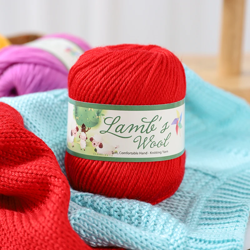 Sehr weiches Lammwollgarn, hochwertiges mitteldickes Wollgarn, Materialien zum handgemachten Stricken, zur Herstellung von Pullovern, Schals, Hüten, Handschuhen, Pullovern, Decken, Kissen,