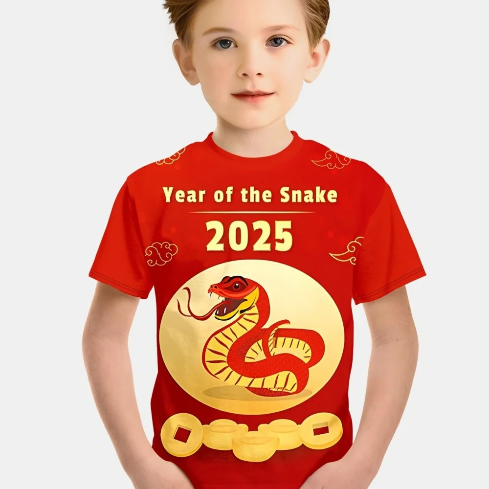 

Children's T-Shirt Snake Graphic T Shirts Children Top 3D Print Short Sleeve Tee Clothing for Girls Crew Neck Kids Girls Clothes