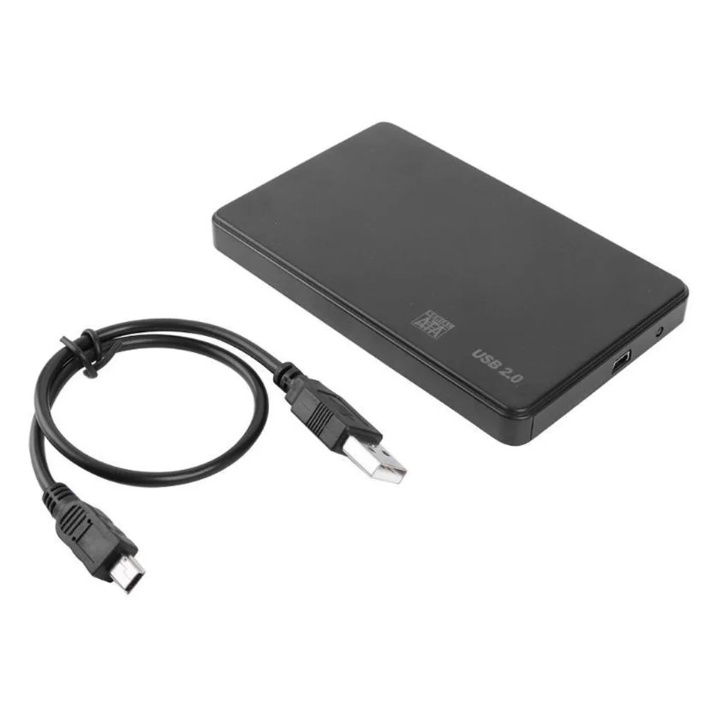 2.5인치 SATA SSD HDD 어댑터 플라스틱 USB 2.0/3.0 외장 케이스 모바일 박스 HDD 케이스 (USB 케이블 파우치 포함) 새 상품