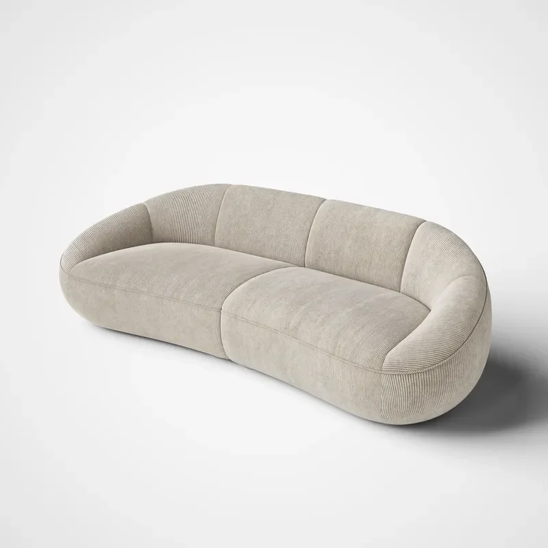 Compression Sectional Sofa Set Vacuum Sealed for Compact Delivery Modern Fabric Compressed Couch Furniture