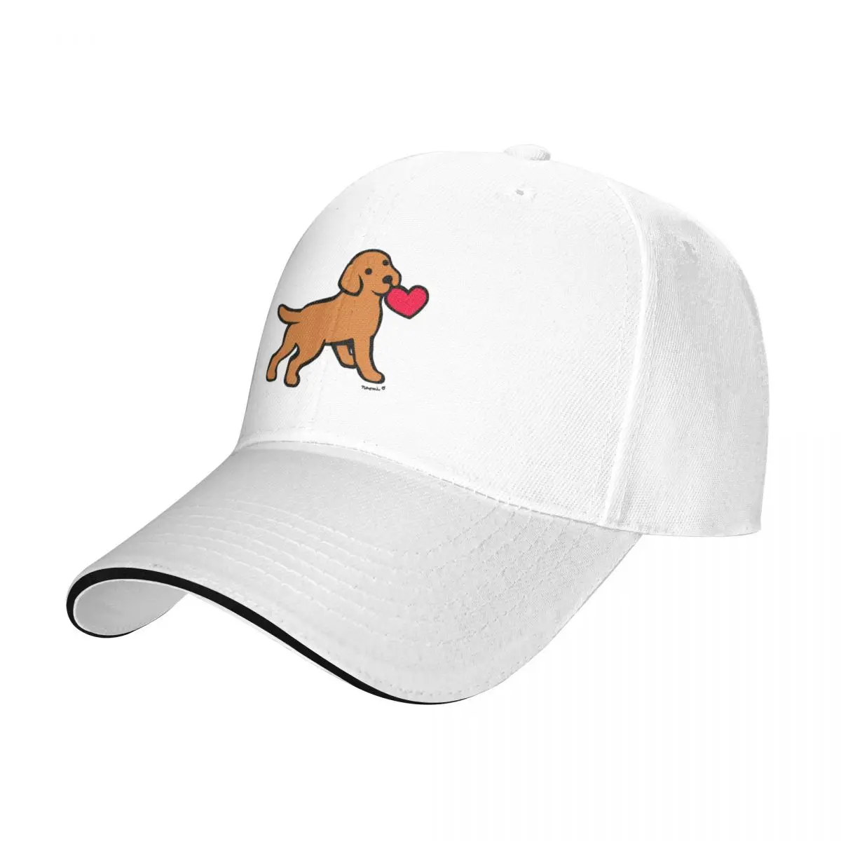 Fox Red Labrador Puppy with a Little Heart Baseball Cap summer hat Beach Outing Wild Ball Hat Trucker Cap For Man Women's
