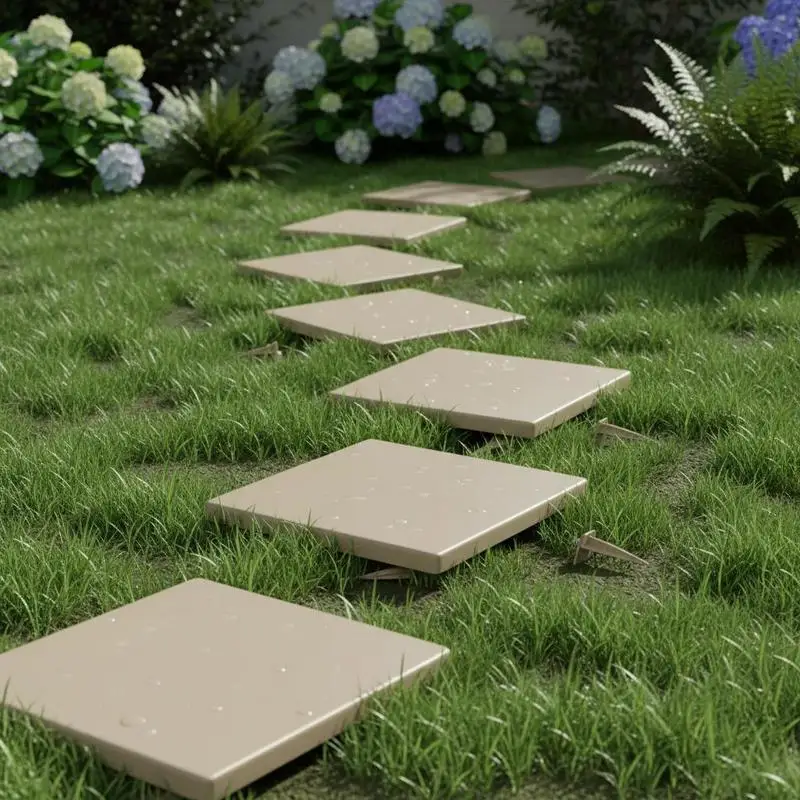 

Pathway Pavers 15.5 x 15.5 in For Lawn Patio Landscape, Decorative Stepping Stones Stakes Smooth Surface Outdoor Walkway Plas