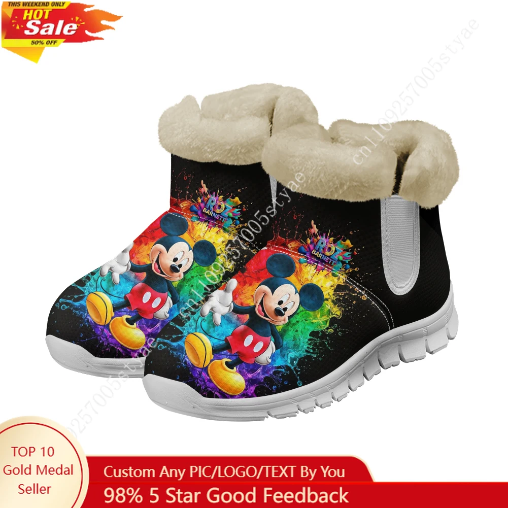 

Disney Mickey Mouse Snow Boots Mens Womens Warm shoes lightweight casual boots Shoes Outdoor Sports Shoes