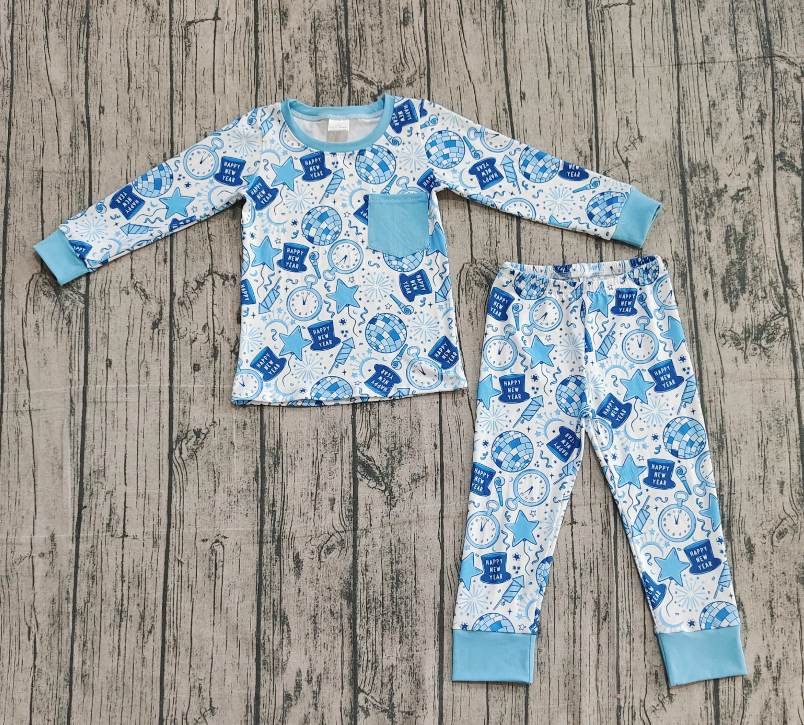 

Z1006-29 BLP1259 Kids Girls Outfit Long Sleeve Top With Pants Set Children New Year Clothes