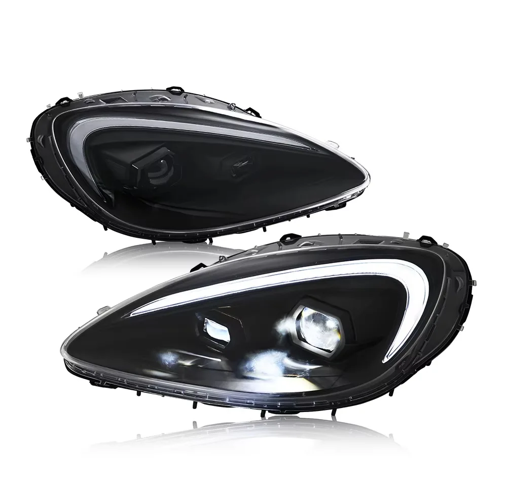 LED Headlight Assembly For Chevrolet Corvette C6 2005‑2013, DRL Sequential Turn Signal Dual Beam Projector Head Lamp, Plug A