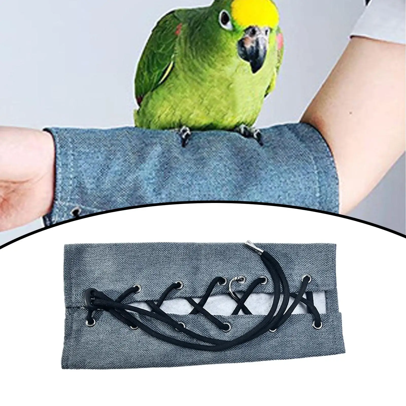 Protector de mano para brazo de hombro de loro, fácil de poner y quitar, pañal antiarañazos para pájaros, manga para brazo de pájaro para guacamayo pequeño y mediano