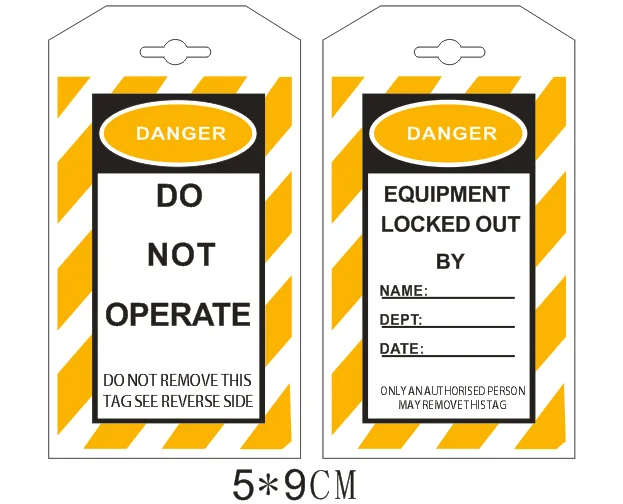 10pcs/lot,waterproof inspection lockout tag , padlock tagout  do not operate maintenance label tag