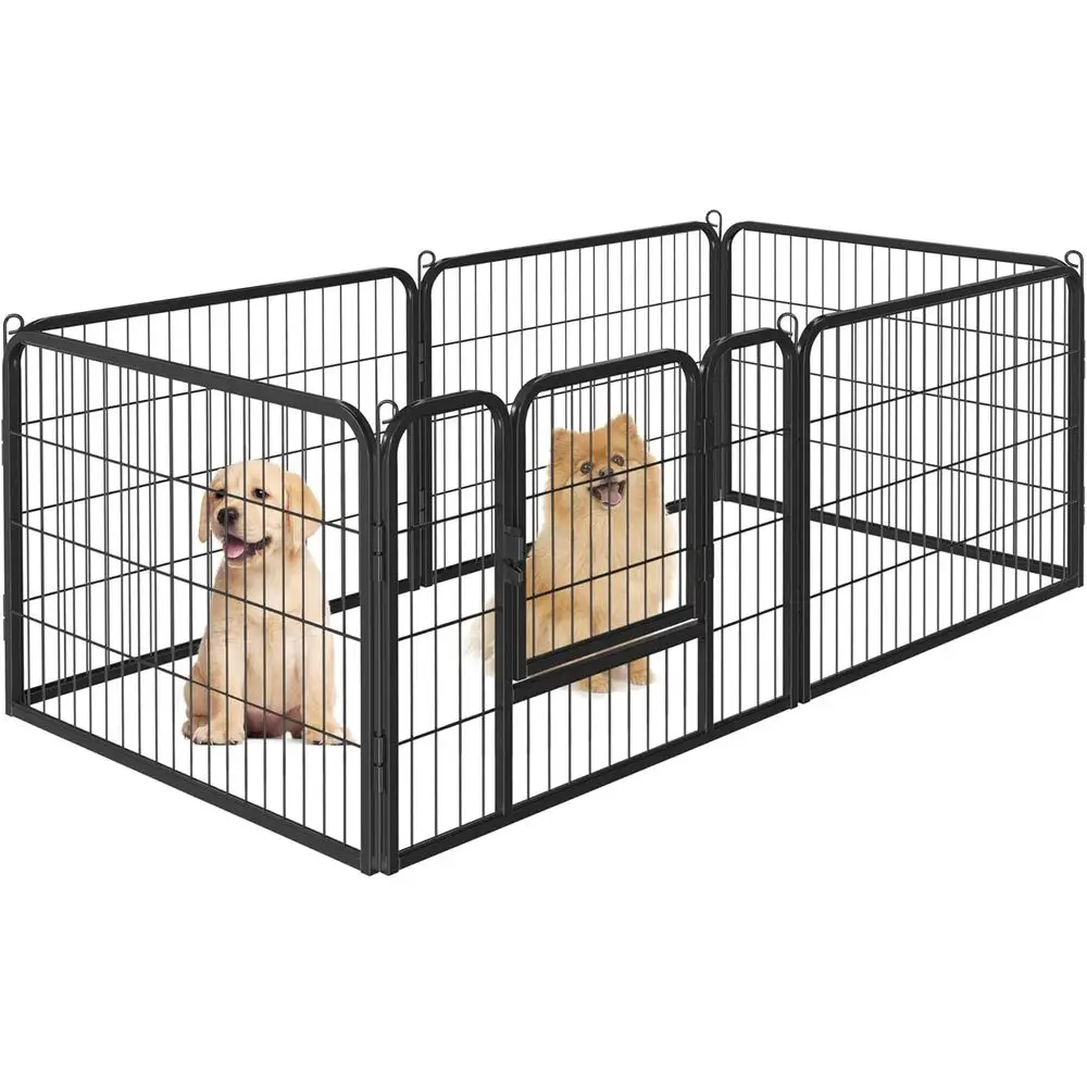 

24-Inch 6-Panel Portable Heavy-Duty Pet Playpen with Door for Dogs, Cats, and Small Animals - Suitable for Outdoor and Indoor Us