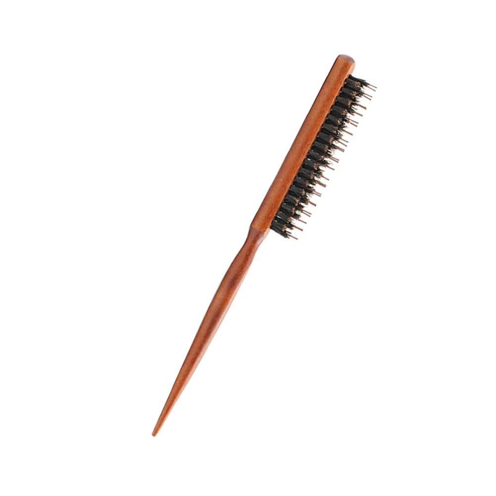 

1Pcs Bristle Hairbrush Natural Wood Handle Comfortable Grip Thin Handle Stimulate Scalp Remove Dead Hair Salon Hairbrush