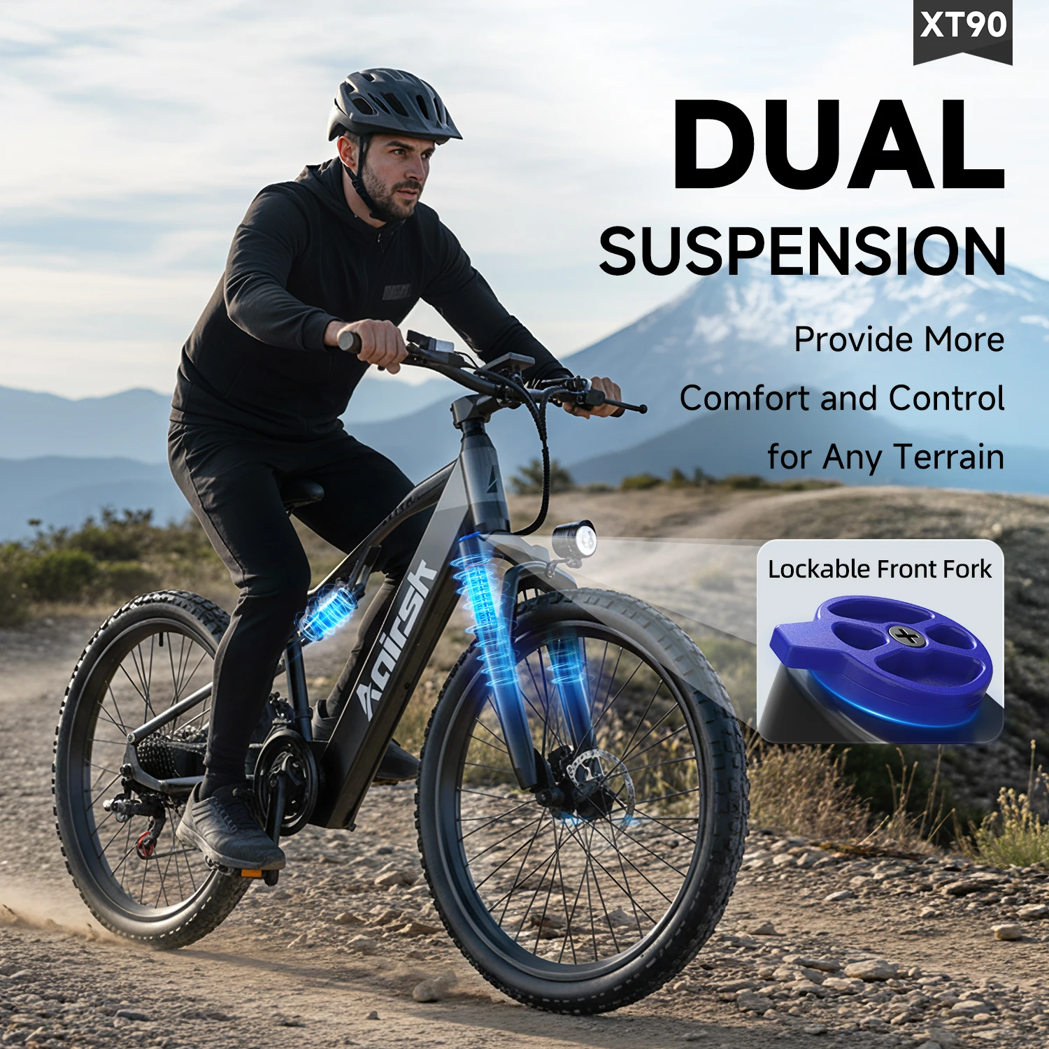 Aairsk XT90 E-Bike 250 واط موتور 48V20AH بطارية دراجة كهربائية جبلية الكبار على الطرق الوعرة التنقل الترفيه دراجة كهربائية #6