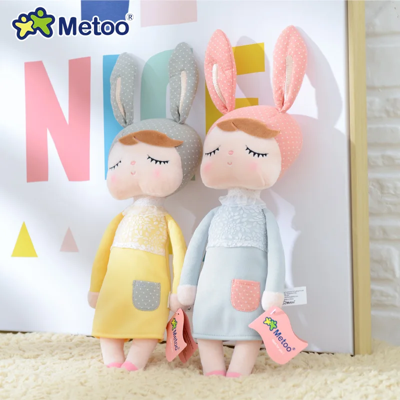 Metoo Doll Kids Toys Classic Dream Grey Angela Stuffed Rabbit Plush Sleeping Toys For Newborn Baby Girls Christmas Birthday Gift