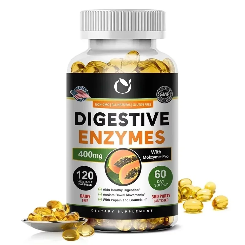 Digestive Enzymes - Aids in Bowel Movements, Metabolism, Nutrient Digestion and Intestinal Health for Men and Women