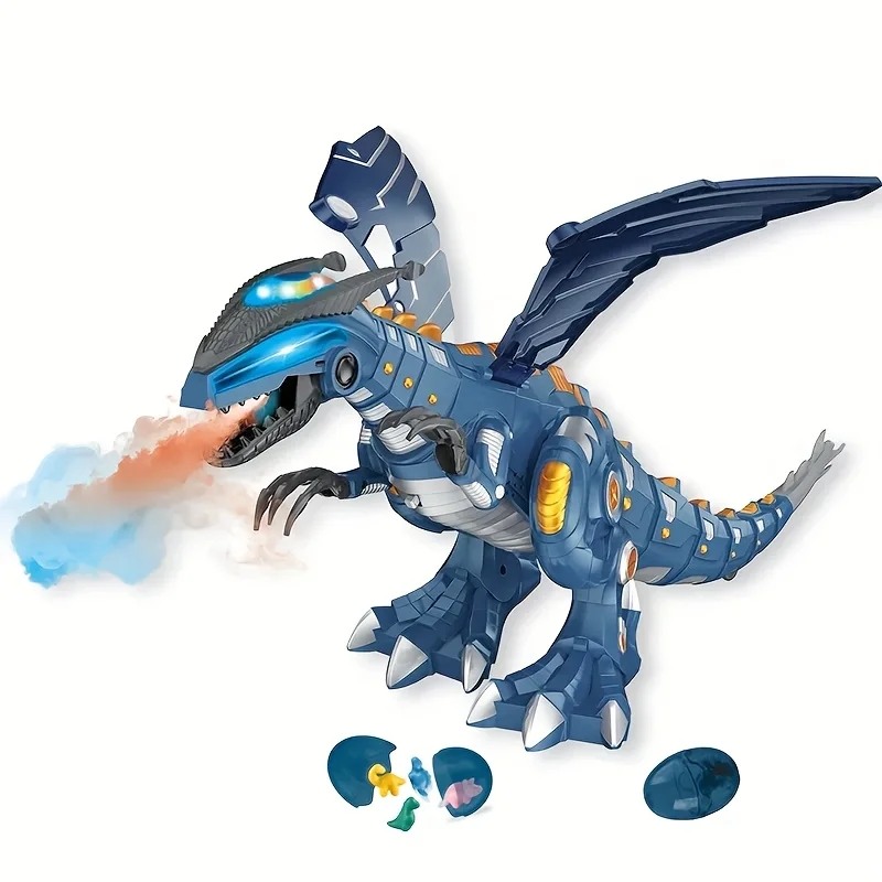 

Electric Walking Spray Fire Dragon Toy, Robotic Dinosaur with Laying Eggs & LED Lights for Kids Boys Girls Gift