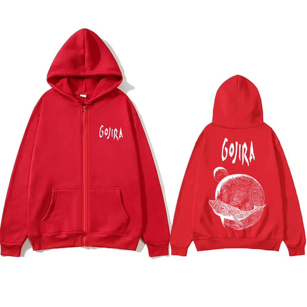 Rock Metal Band Gojira From Mars To Sirius Music Album Cover Zipper Hoodie Men's Women's Classic Vintage Oversized Zip Up Jacket