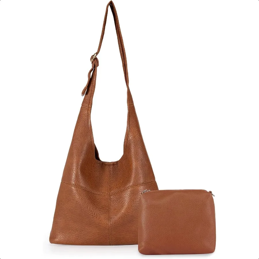 

Montana West Hobo Bags Purse for Women Ultra Soft Foldable Shoulder Slouchy Handbags with Cosmetic bag