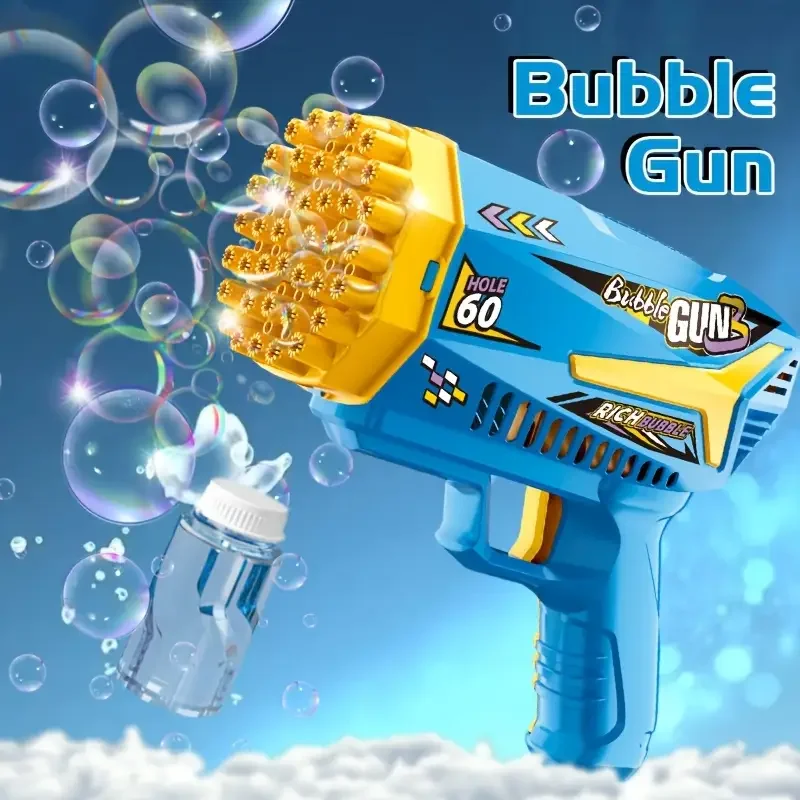 Ensemble de machines à bulles à 60 trous, souffleur de bulles automatique, en matériau ABS sûr et durable, disponible en deux, best-seller d'été