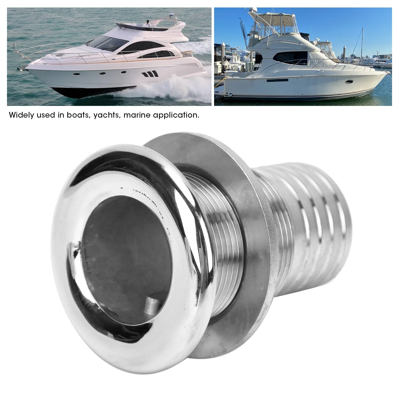 

Boat Drain Scupper Water Drainage Plug Thru Hull Fitting Drain Joint 316 Stainless Steel for Marine Boat Yacht 1-1/2in Hose