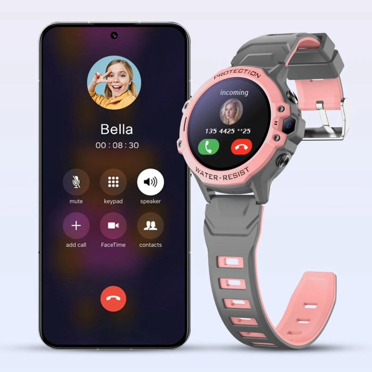 K55H Kids Smart Watch Video Call Take Photo Music IP67 Waterproof HD Video Call 4G Call HD Screen GPS Positioning Kids Watch