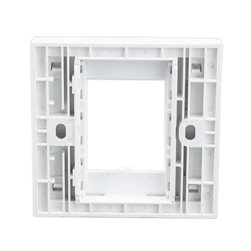 Two Ports Blank Wall Outlet Plate Panel Fit For 2 Slots 23x36mm Insert Vacant Faceplate Cover In White