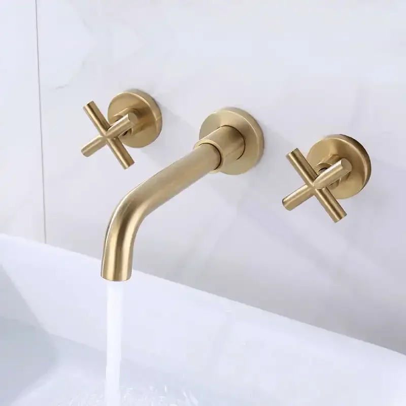 

Hot SalesHot SalesTaps Top Fashion New Arrival Wall Sink Basin Mixer Tap Set Bathroom Spout Faucet With Double Lever In Matt Bla