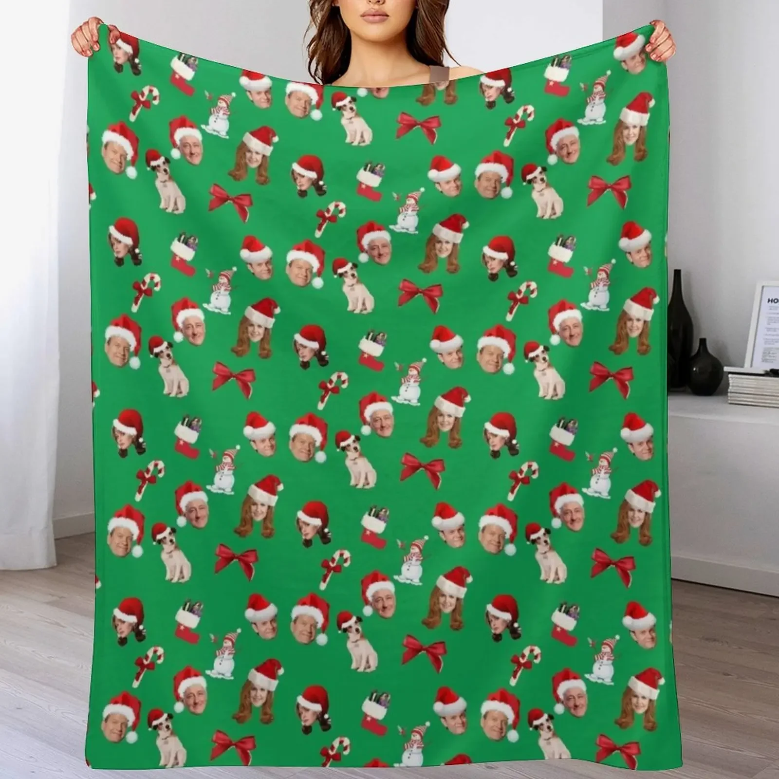 

New frasier christmas pattern Throw Blanket Soft Cozy Blanket for Pet Kids Adults