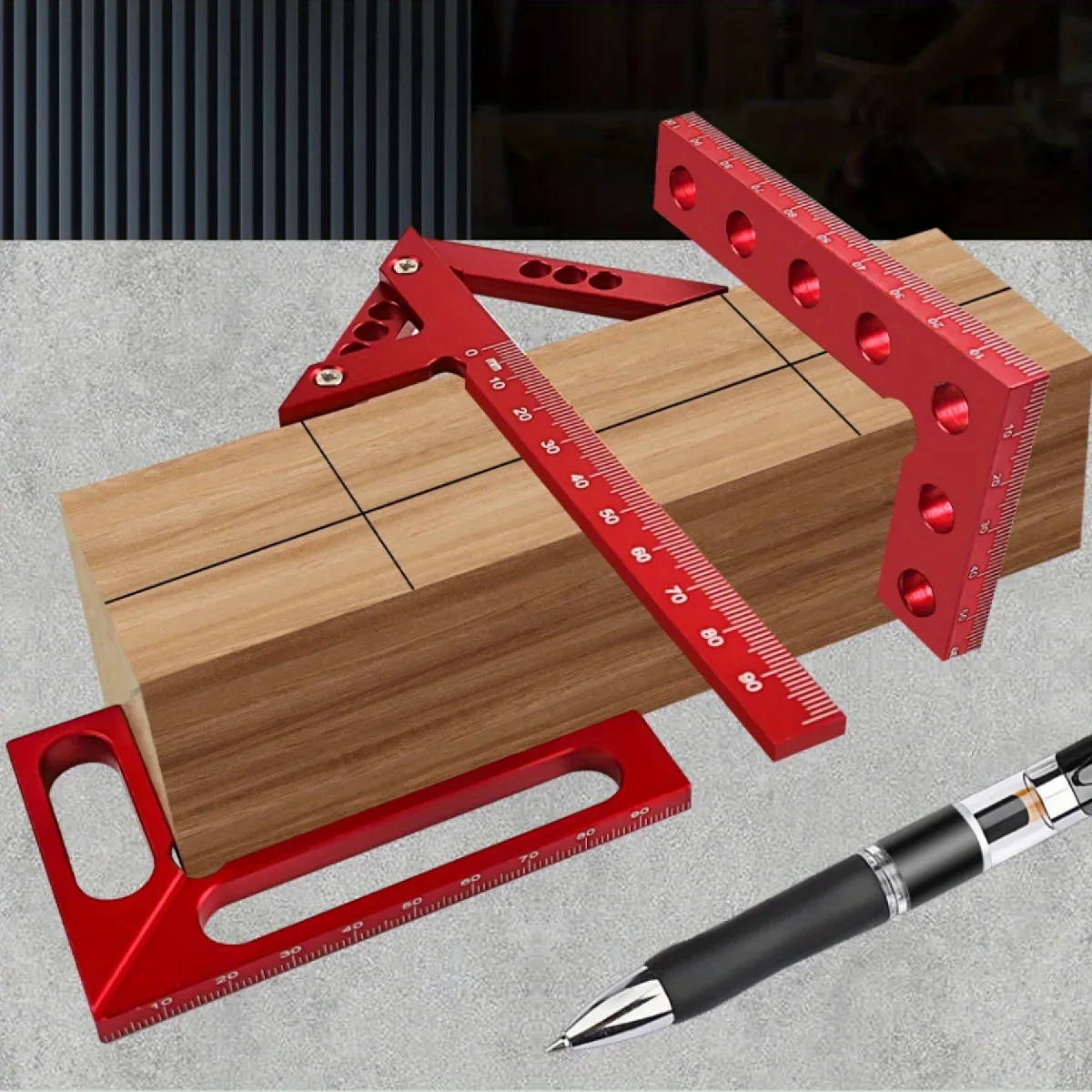 1Pc/2Pcs center detector kit, 45/90 ° right angle wire gauge L-square, right angle calibrator aluminum height gauge 90 °