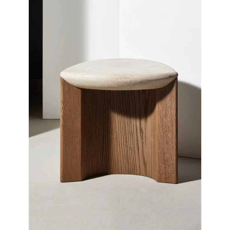 Nordic special-shaped living room sofa natural marble cave stone edge table small apartment high-end small coffee table