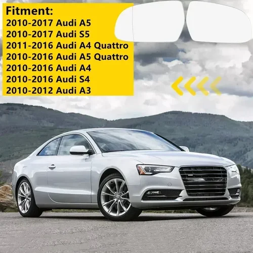 Imagen 2 del producto Espejo retrovisor calefactable lateral para coche, lente de espejo de cristal izquierdo y derecho para Audi A4 S4 2010-2016 A5 S5 2010-2017 A3 2010-2012 8K 0857535 E